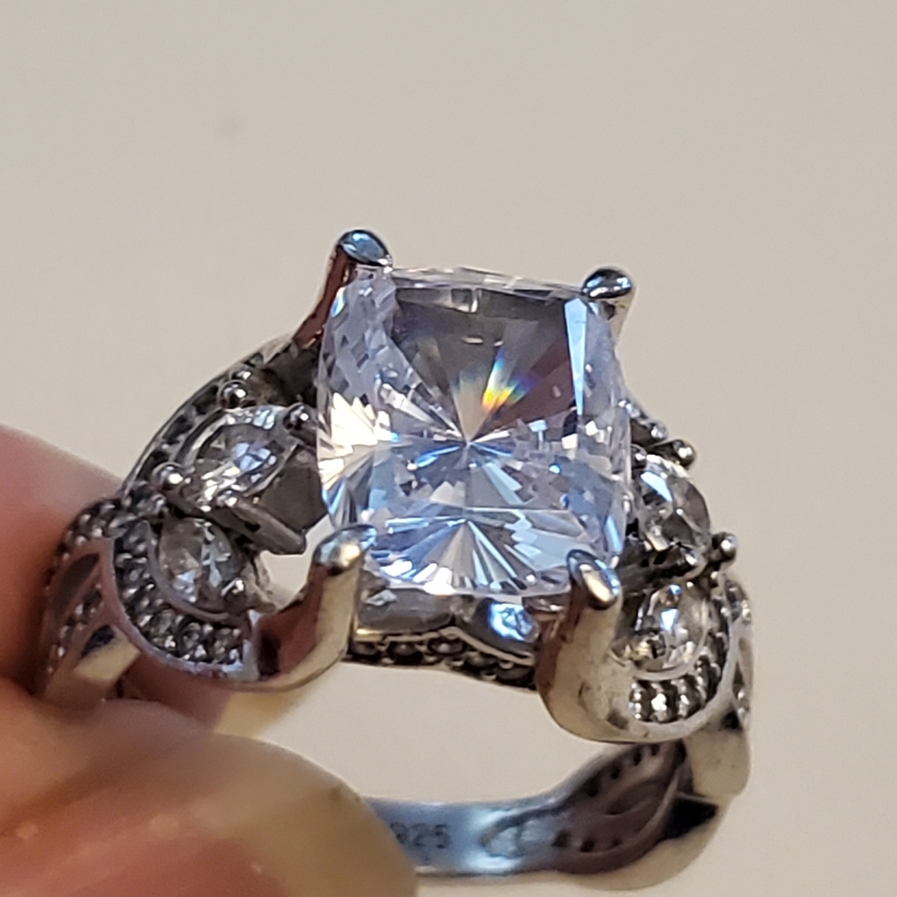 Sterling silver diamond cz ring